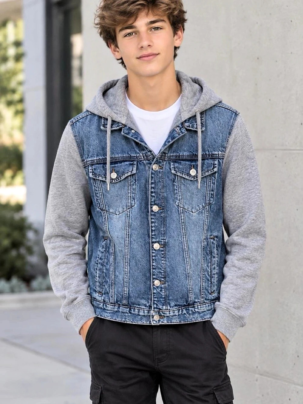 H&M Denim Hoodie Jacket Size Men’s M